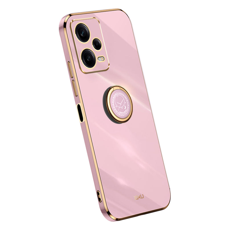 XINLI Phone Case for Xiaomi Redmi Note 12 Pro 5G Electroplating Golden Edge Ring Holder Kickstand TPU Phone Cover XINLI Phone Case for Xiaomi Redmi Note 12 Pro 5G Electroplating Golden Edge Ring Holder Kickstand TPU Phone Cover